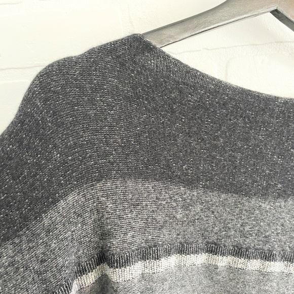 Vince Knit sweater Cashmere Wool Striped Boatneck Pullover Gray M Oversized - Picture 5 of 9
